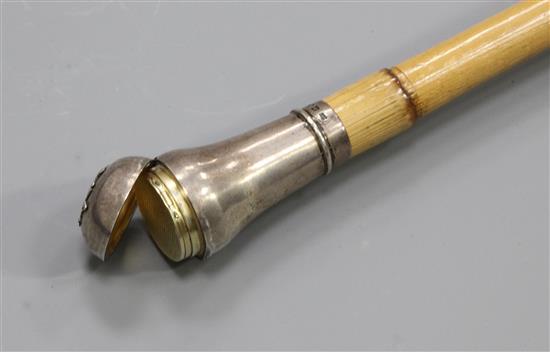 An Edwardian walking cane, L 95cm